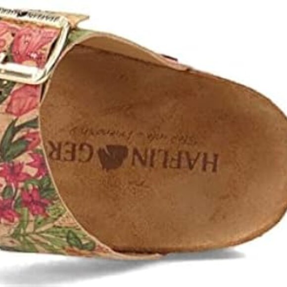 NEW HAFLINGER Andrea Two Band Footbed Comfort Sandals cork multi for women 563tn - Picture 6 of 10